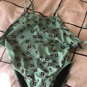 Jolyn one piece panda print tie back